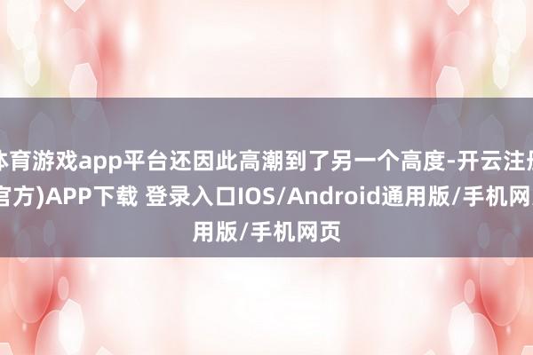 体育游戏app平台还因此高潮到了另一个高度-开云注册(官方)APP下载 登录入口IOS/Android通用版/手机网页